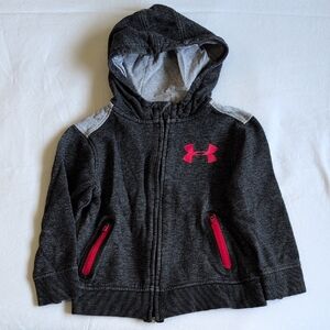 under armour boys gray zip-up hoodie sweatshirt size 4